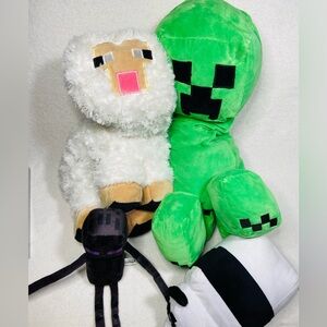 Minecraft Plush Toys Lot Sheep Panda Enderman Creeper Plushes
